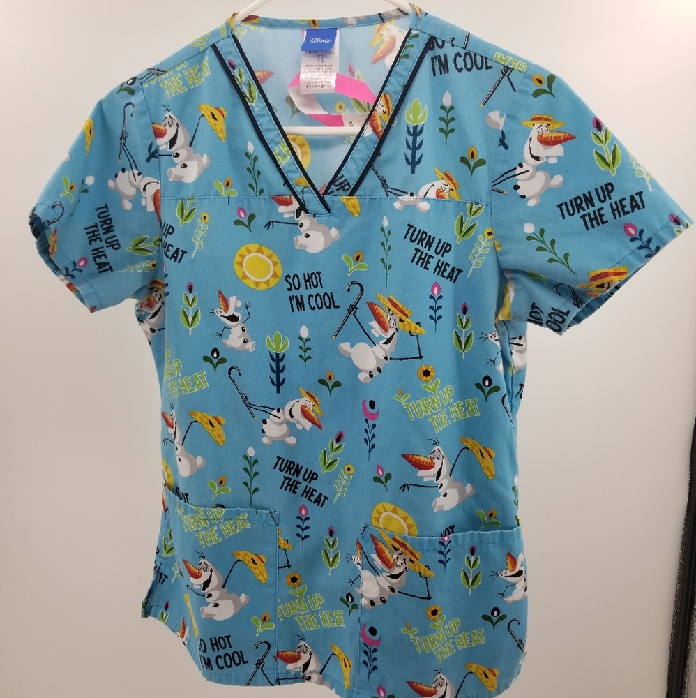 Disney Frozen Olaf Scrub Top Size XS